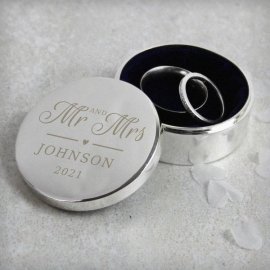 (image for) Personalised Mr & Mrs Ring Box