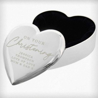(image for) Personalised Christening Heart Trinket Box