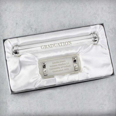 (image for) Personalised Free Text Silver Plated Certificate Holder