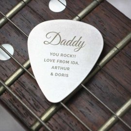 (image for) Personalised Free Text Big Name Silver Plectrum