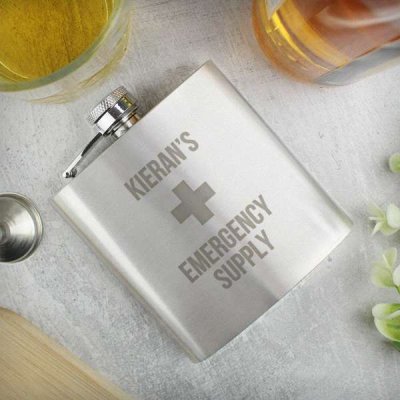 (image for) Personalised Emergency Supply Hip Flask