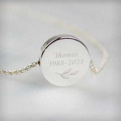 (image for) Personalised Botanical Memorial Photo Upload Necklace and Box