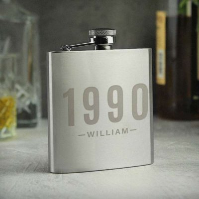 (image for) Personalised Date & Name Hip Flask