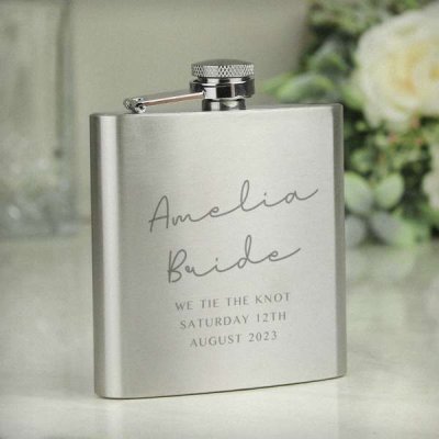 (image for) Personalised Message Wedding Party Hip Flask