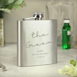 (image for) Personalised Message Wedding Party Hip Flask