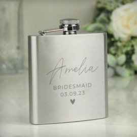 (image for) Personalised Free Text Wedding Party Hip Flask