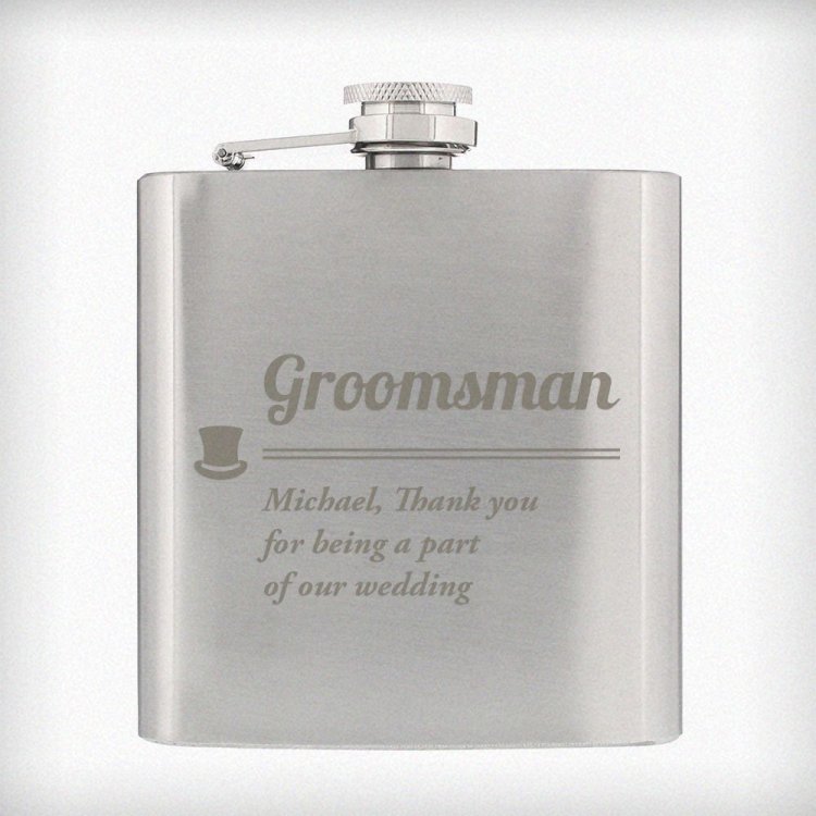 Modal Additional Images for Personalised Groomsman Hip flask