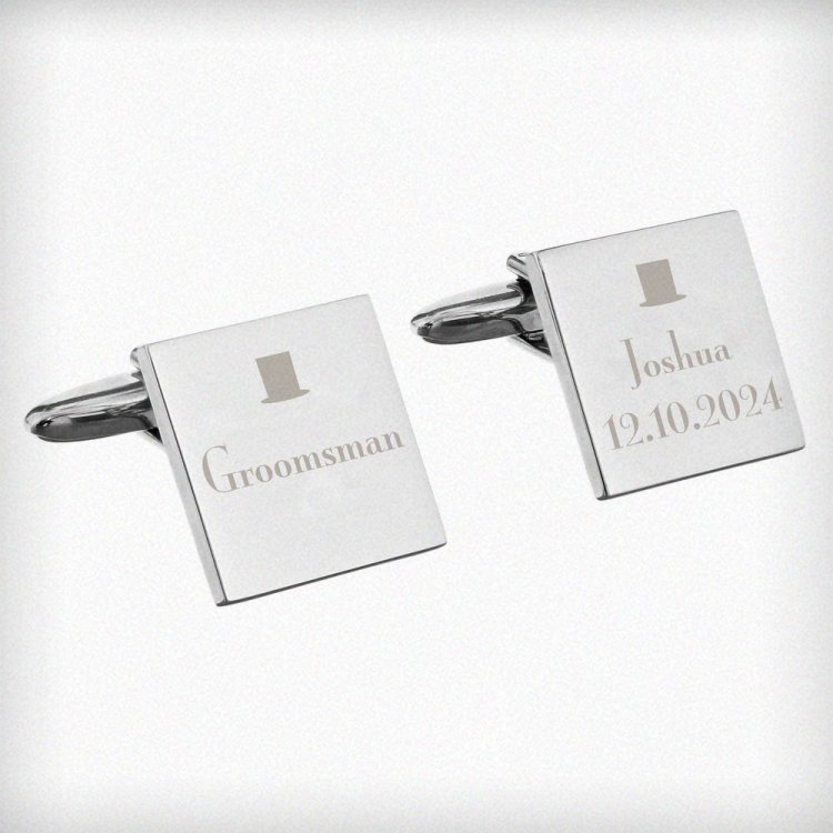Modal Additional Images for Personalised Groomsman Cufflinks