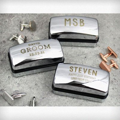 (image for) Personalised Free Text Cufflink Box