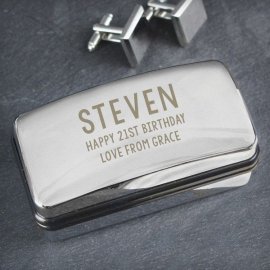 (image for) Personalised Free Text Cufflink Box
