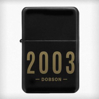 (image for) Personalised Date & Name Black Lighter