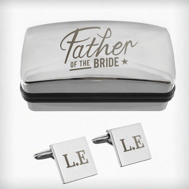 Modal Additional Images for Personalised Father of the Bride Wedding Cufflinks and Box Set