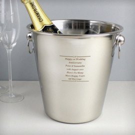 (image for) Personalised Any Message Stainless Steel Ice Bucket