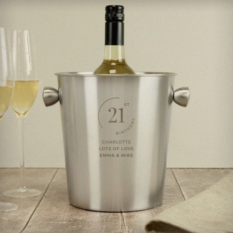 Modal Additional Images for Personalised Date Stainless Steel Ice Bucket