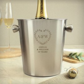 (image for) Personalised Botanical Stainless Steel Ice Bucket