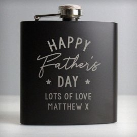 (image for) Personalised Father's Day Black Hip Flask