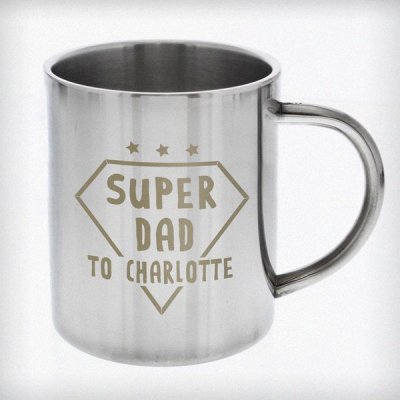 (image for) Personalised Super Dad Stainless Steel Mug