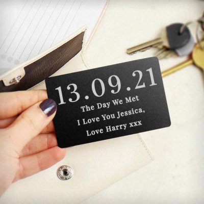 (image for) Personalised Large Date Black Wallet Card