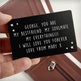 (image for) Personalised Star Black Wallet Card