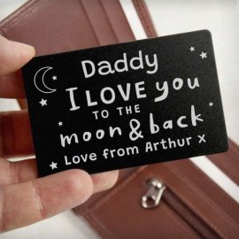 (image for) Personalised To The Moon & Back Black Wallet Card