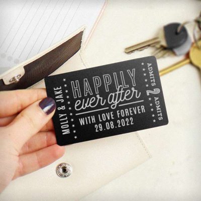 (image for) Personalised Happily Ever After Black Wallet Card