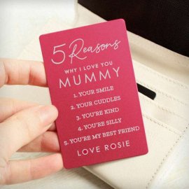 (image for) Personalised 5 Reasons Why I Love You Cerise Wallet Card