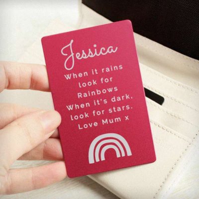 (image for) Personalised Rainbow Cerise Wallet Card