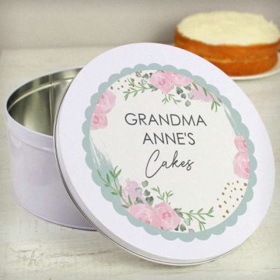 (image for) Personalised Abstract Rose Cake Tin