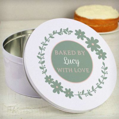 (image for) Personalised Floral Cake Tin