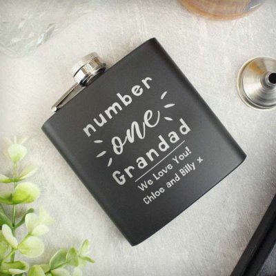(image for) Personalised Number One Black Hip Flask