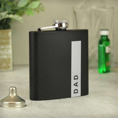 (image for) Personalised Name Only Black Hip Flask