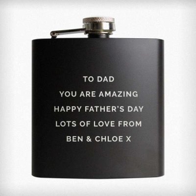 (image for) Personalised Free Text Black Hip Flask