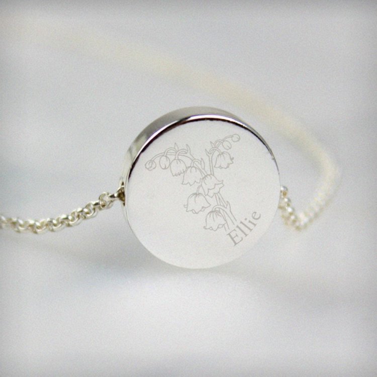 Modal Additional Images for Personalised May Birth Flower Necklace and Box