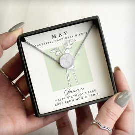 (image for) Personalised May Birth Flower Necklace and Box