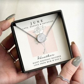 (image for) Personalised June Birth Flower Necklace and Box