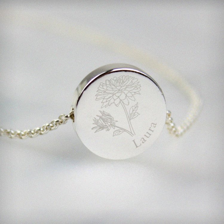 Modal Additional Images for Personalised November Birth Flower Necklace and Box