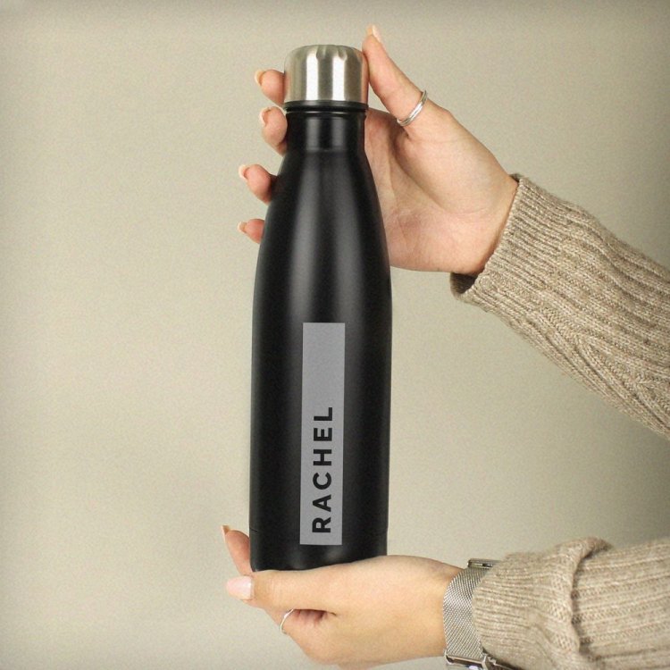 Modal Additional Images for Personalised Rectangle Black Metal Insulated Drinks Bottle