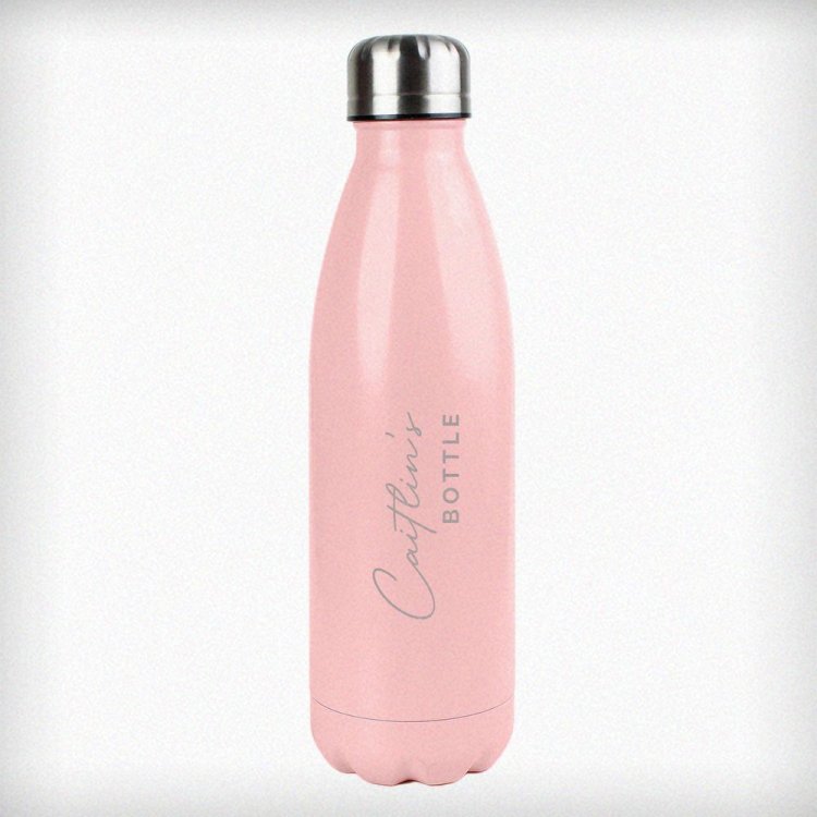 Modal Additional Images for Personalised Two Lines Pink Metal Insulated Drinks Bottle