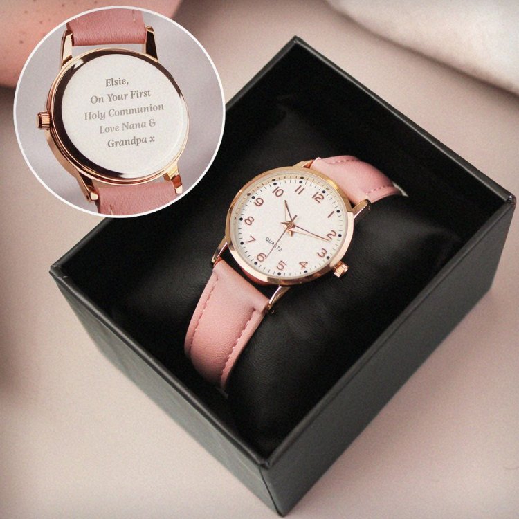 Modal Additional Images for Personalised Girls Pink Watch