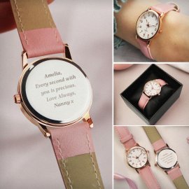 (image for) Personalised Girls Pink Watch