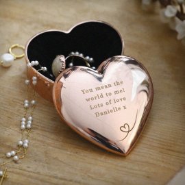 (image for) Personalised Rose Gold Heart Trinket Box