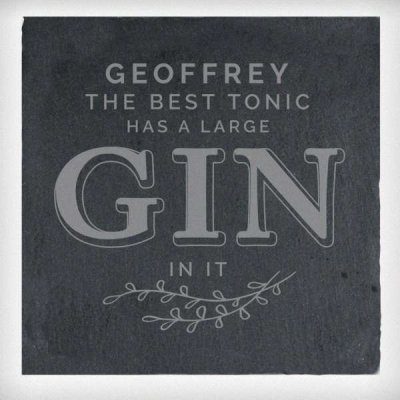 (image for) Personalised Gin & Tonic Single Slate Coaster