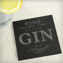 (image for) Personalised Gin & Tonic Single Slate Coaster