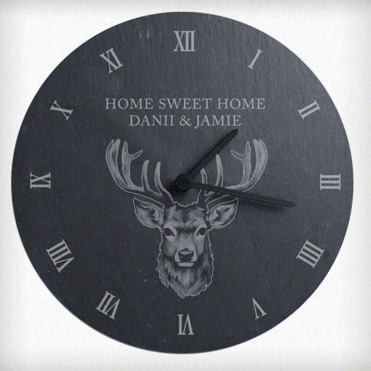 Modal Additional Images for Personalised Stag Slate Clock