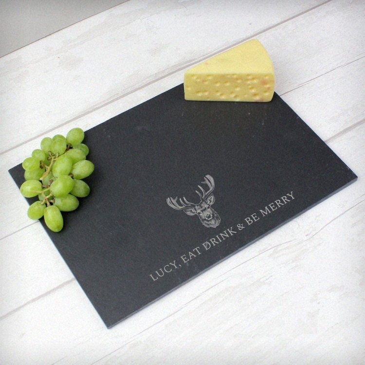 Modal Additional Images for Personalised Stag Slate Placemat