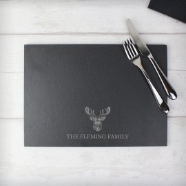 (image for) Personalised Stag Slate Placemat