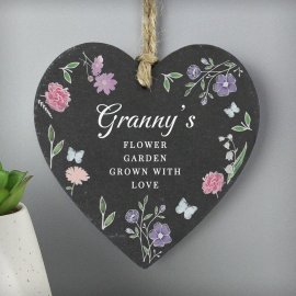 (image for) Personalised Wild Flowers Slate Heart