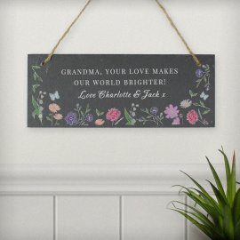 (image for) Personalised Wild Flowers Slate Garden Sign