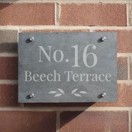 (image for) Personalised Leaf Slate House Sign