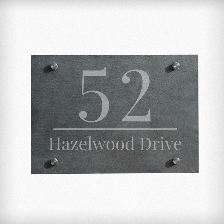 Modal Additional Images for Personalised Large Number Slate House Sign